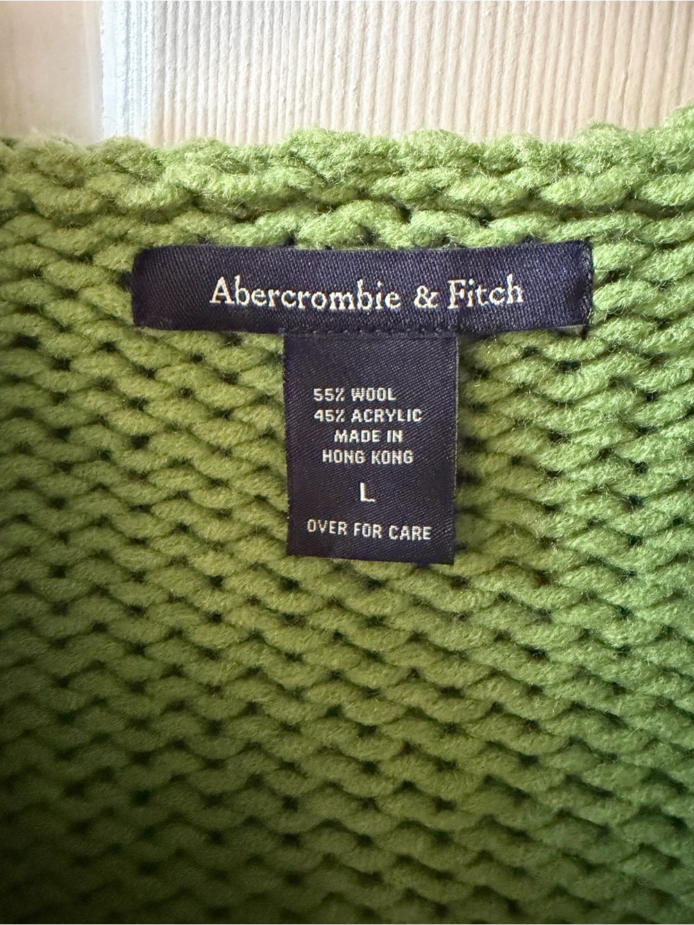 Abercrombie & Fitch Lime Green Chunky Knit Zip Cardigan - Picture 7 of 13